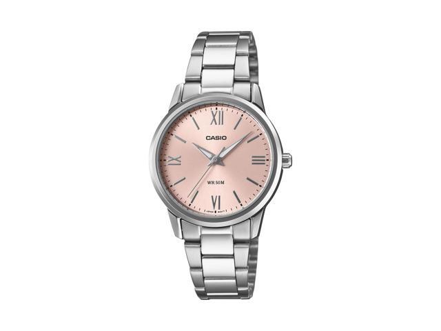 Casio Womens Pink Dial Stainless Steel Dress Bracelet Watch - LTP-1303DD-4AVDF