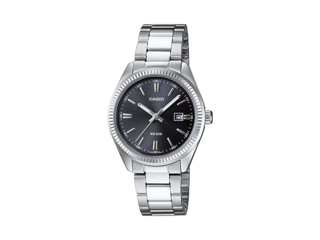 Casio Womens Classic Stainless Steel Black Dial Analog Watch - LTP-1302D-1A1V