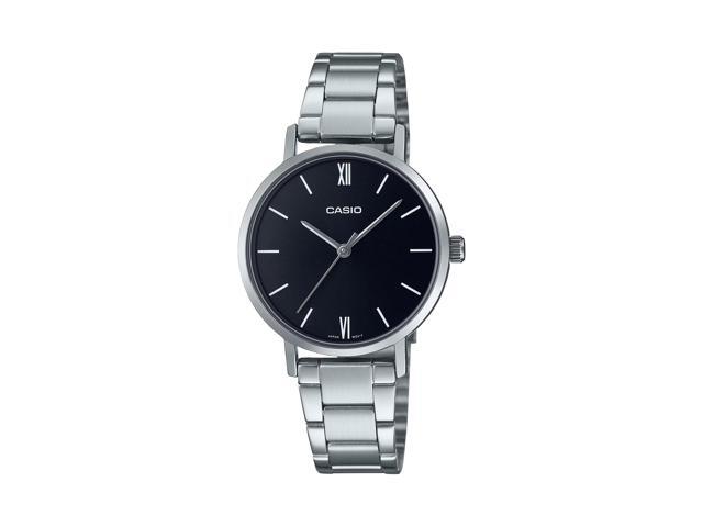 Casio Womens Black Dial Stainless Steel Classic Bracelet Watch - LTP-VT02D-1AUDF
