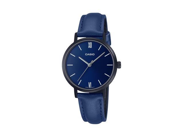Casio Womens Blue Dial Leather Strap Analog Watch - LTP-VT02BL-2AUDF