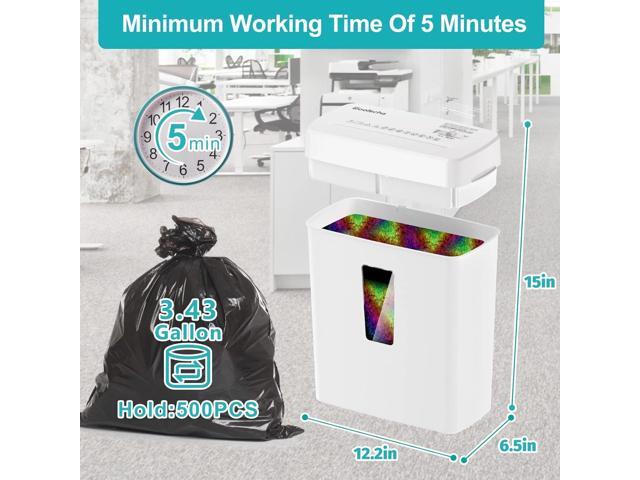 Woolsche Paper Shredder, P-5 Security Level, 5-Sheet Micro Cut with 3.43-Gallon Basket, Durable & Fast with Jam Proof System, Paper Shredder for...