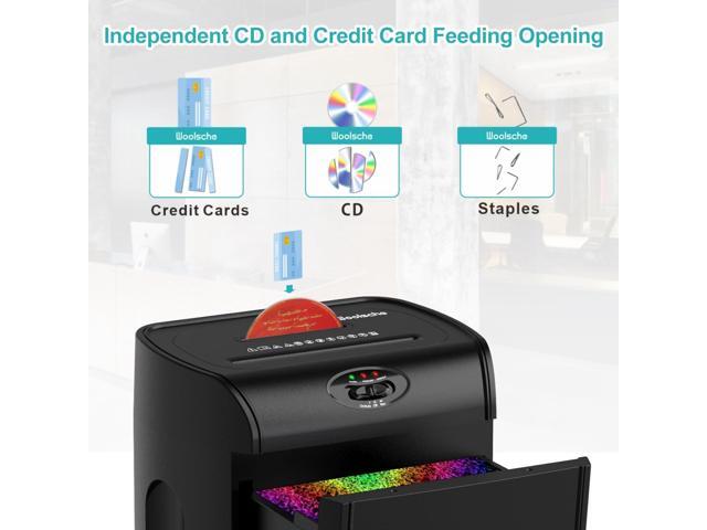 Woolsche Paper Shredder, 16-Sheet Cross Cut with 4.76-Gallon Pull Out Basket, P-4 Security Level, 3-Mode Design Shred Paper and CD/Credit Card,...