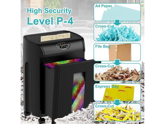 Woolsche Paper Shredder, 16-Sheet Cross Cut with 4.76-Gallon Pull Out Basket, P-4 Security Level, 3-Mode Design Shred Paper and CD/Credit Card,...