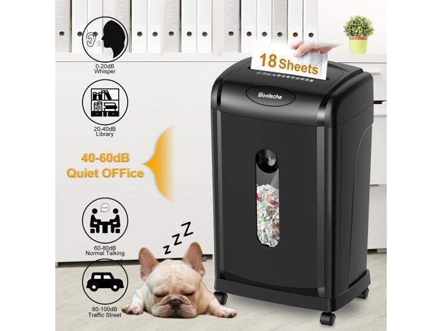 Woolsche Paper Shredder, 18-Sheet Cross Cut with 7.93Gallon Pull Out Bin, P-4 Security Level, Shred Paper and Credit Card and CD, Durable & Fast with...