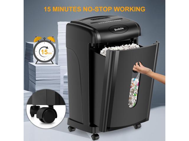 Woolsche Paper Shredder, 18-Sheet Cross Cut with 7.93Gallon Pull Out Bin, P-4 Security Level, Shred Paper and Credit Card and CD, Durable & Fast with...