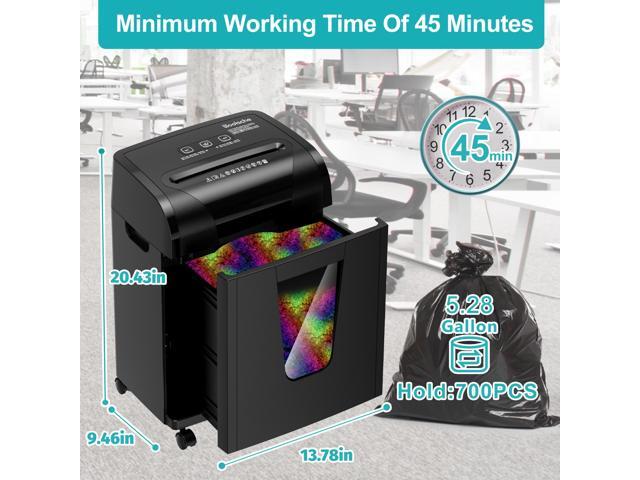 Woolsche Paper Shredder, 18-Sheet Cross Cut with 5.28-Gallon Pull Out Bin, P-4 Security Level, Shred Paper and Credit Card and CD, Durable & Fast...