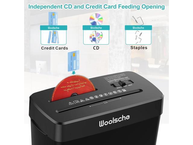 Woolsche Paper Shredder - 10-Sheet Cross Cut with 3.43-Gallon Basket - P-4 Security Level - 3-Mode Design - Shreds CD and Credit Card - Durable,...
