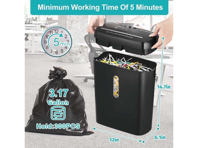 Woolsche Home Office Paper Shredder 10-Sheet Strip Cut with 3.17-Gallon Basket - P-2 Security Level - CD & Credit Card Shredder - Durable & Fast -...