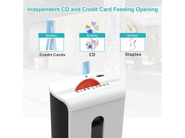 Woolsche Paper Shredder, P-4 Security Level,15-Sheet Cross Cut with 5.8-Gallon Pull Out Bin, Shred Paper and Credit Card/CD for Office Use