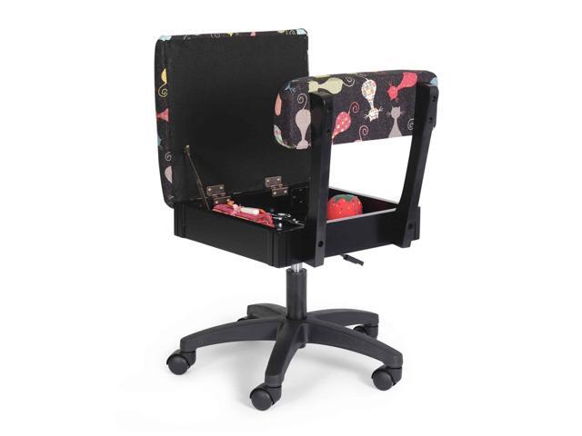 Arrow Sewing Hydraulic Sewing Chair with Lumbar Support, Adjustable Height, Hidden Storage, 360° Swivel Base, Heavy-Duty Casters, Durable...