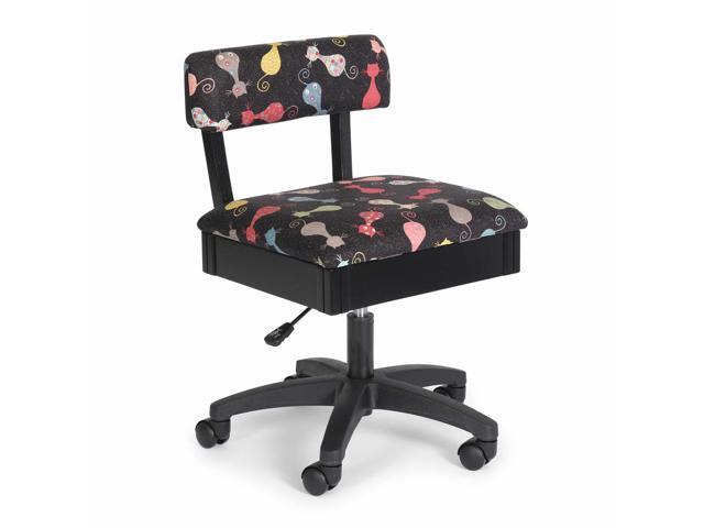 Arrow Sewing Hydraulic Sewing Chair with Lumbar Support, Adjustable Height, Hidden Storage, 360° Swivel Base, Heavy-Duty Casters, Durable...