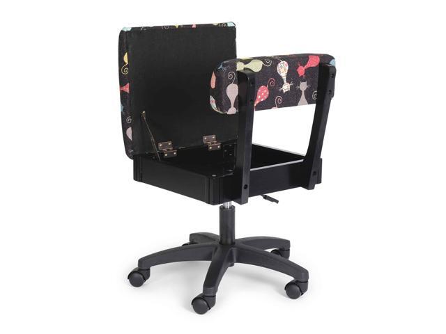 Arrow Sewing Hydraulic Sewing Chair with Lumbar Support, Adjustable Height, Hidden Storage, 360° Swivel Base, Heavy-Duty Casters, Durable...