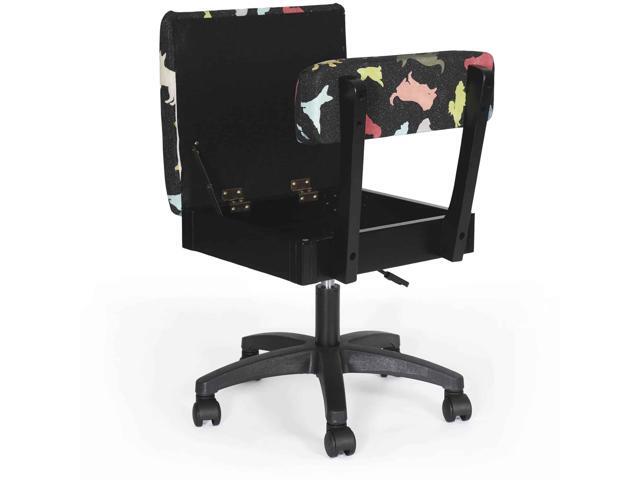 Arrow Sewing Hydraulic Sewing Chair with Lumbar Support, Adjustable Height, Hidden Storage, 360° Swivel Base, Heavy-Duty Casters, Durable...