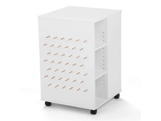 Arrow Sewing Storage Cube Craft Organizer with Locking Casters, Adjustable Shelves, Thread and Bobbin Holders, Ribbon Rods, 360° Access, Compatible...