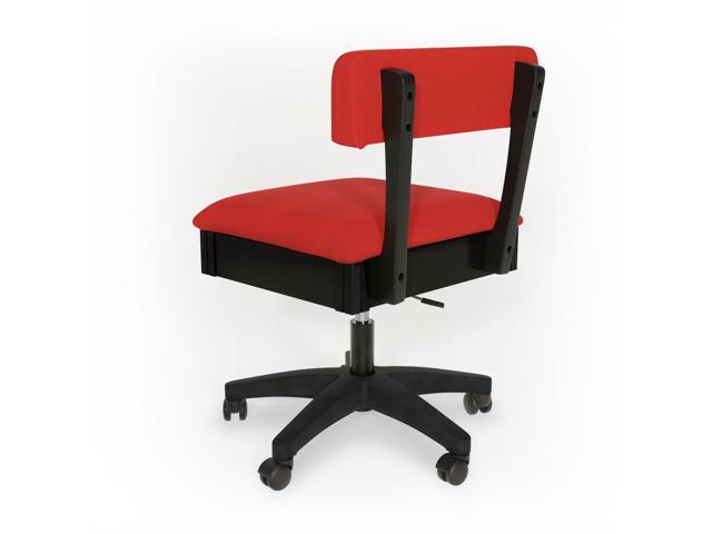 Arrow Sewing Madame Scarlet Hydraulic Sewing Chair with Adjustable Height, Lumbar Support, Hidden Storage, 360° Swivel Base, Heavy-Duty Casters
