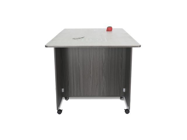 Kookaburra Cutting Table with Expandable 70' x 40' Work Surface, Storage Drawers and Shelves - Gray