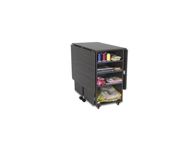 Kookaburra Cutting Table with Expandable 70' x 40' Work Surface, Storage Drawers and Shelves - Gray