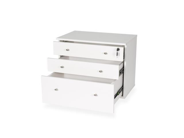 Joey Craft Storage Cabinet with 3-Drawer Sewing Organizer with Locking Casters Adjustable Shelves Ash White Finish