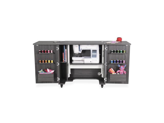 Bandicoot Sewing Cabinet with 3-Position Hydraulic Lift, Large Lift Opening, Thread Spool Storage, Door Cubbies, Heavy-Duty Casters, for Arts &...