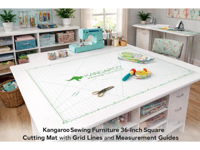 Kangaroo Quilters Grid Cutting Mat D with High-Visibility Angle Markers, Pinnable Surface - Durable for Sewing and Craft Tables