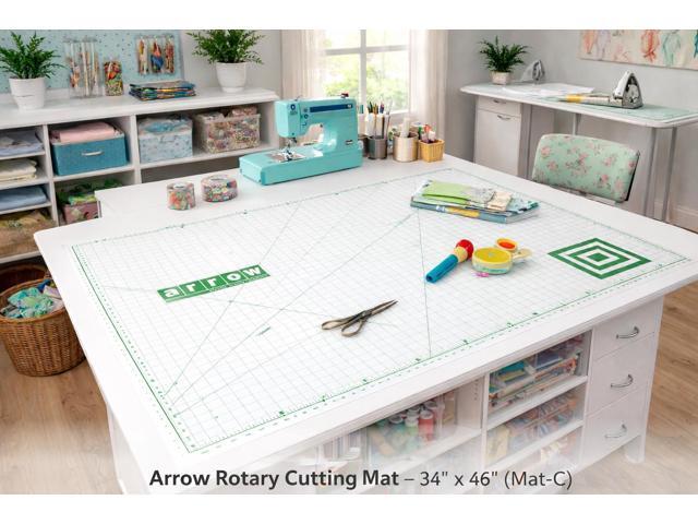 Arrow Sewing Cutting Mat-C Quilters Grid with Angle Markers, Pinnable Surface, Durable Polymer, Compatible with Dixie Cutting Table, Ideal for...