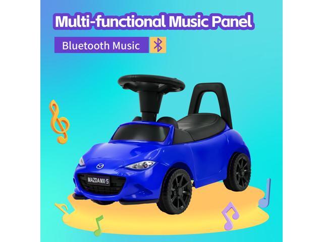 TCARAIWEN Mazda Licensed Ride On Car 3 in 1 Baby Toddler Toy Push Car Stroller 40 lbs Load Capacity with Bluetooth Music LED Lights Blue