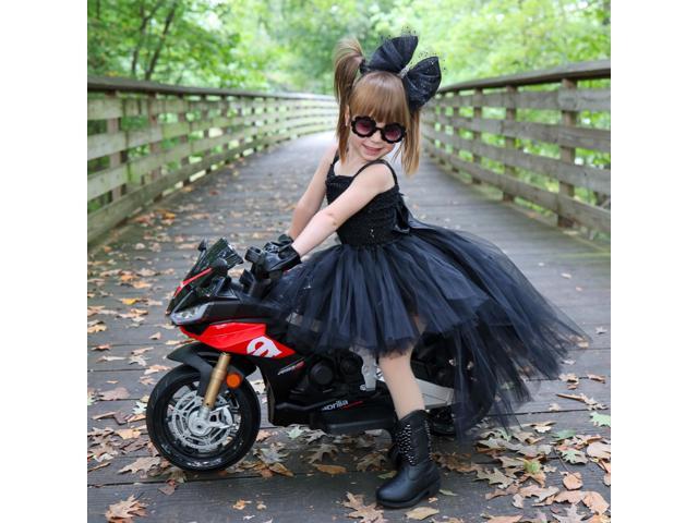 TCARAIWEN 12V Kids Ride on Motorcycle Battery Powered 1-5 Years Old Motorbike Toy w/Bluetooth Music LED Lights Training Wheels