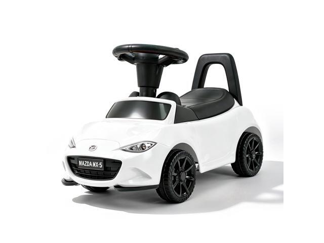 TCARAIWEN Mazda Licensed Ride On Car 3 in 1 Baby Toddler Toy Push Car Stroller 40 lbs Load Capacity with Bluetooth Music LED Lights White
