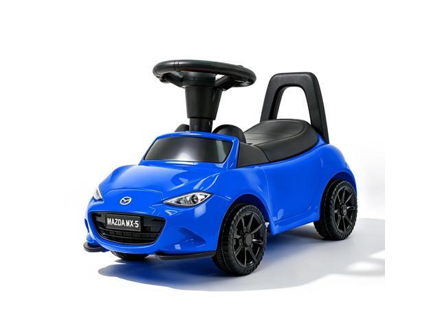 TCARAIWEN Mazda Licensed Ride On Car 3 in 1 Baby Toddler Toy Push Car Stroller 40 lbs Load Capacity with Bluetooth Music LED Lights Blue