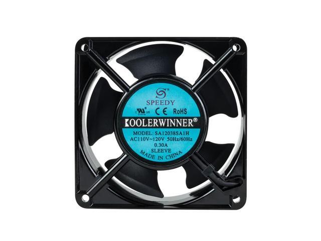 RackSolutions 120mm Fan with 110 Volt Cable and Integrated Grounding Wire Aluminum, Low Noise, 51 CFM Airflow for Wall Mount Racks