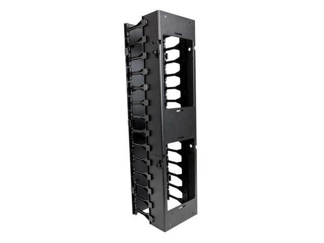RackSolutions 42U Vertical Plastic Cable Duct with Cover (Button Mount) 3-Piece Set, T-Finger Design for Cable Routing Compatible with 2-Post Racks