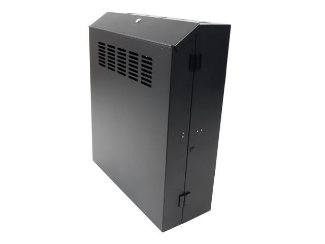 RackSolutions 5U Secure Vertical Wall Mount with Hinged Door - 23in Depth, Lockable, Vented Bottom, 150 lb Capacity