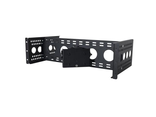RackSolutions 3U Adjustable Monitor Rackmount with Pan & Tilt Universal Pivot Mount for Server Racks, Adjustable Depth, VESA Compatible