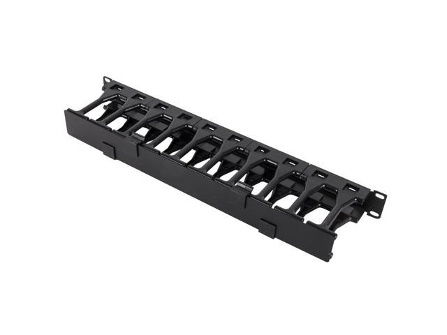RackSolutions 1U Horizontal High Density Cable Duct with Cover High Capacity Cable Management, Rear Pass-Through, Organizes and Separates Cables