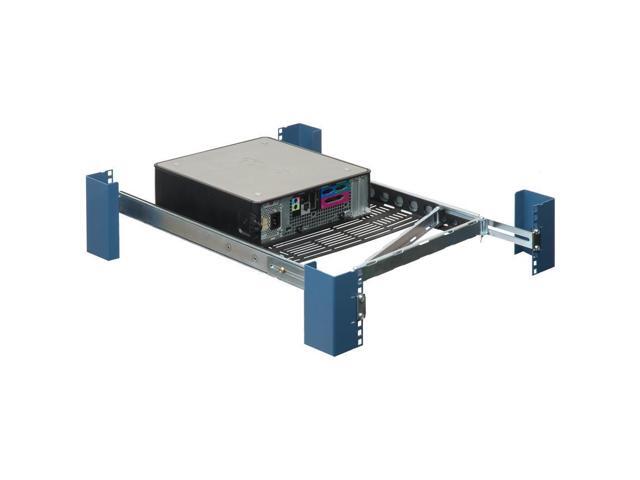 RackSolutions 1U Dry Sliding Seismic Transport Shelf, 24' Depth, Cable Management Arm