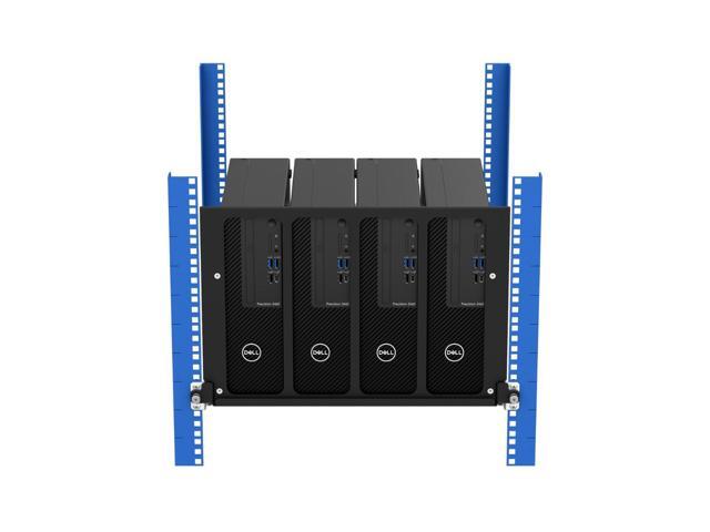RackSolutions 4-Unit Precision 3460 SFF Face Plate/Bracket Set for Modular Device Testing Shelf, Optimized Cooling and Cable Access