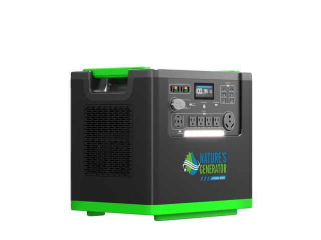 Natures Generator 3 Packs 3840Wh Solar Generator + 125A Automatic Transfer Switch, Lithium Batteries, 6000W Power Station for Home Backup, RVs,...