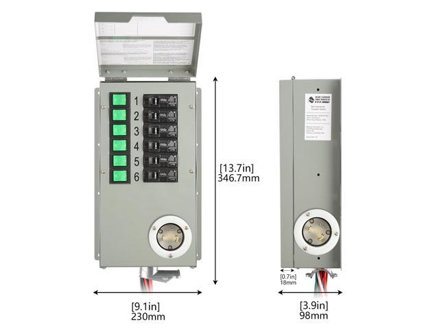 Nature's Generator Transfer Switch 6 Circuits 120V 30A Non-Automatic Power Transfer Kit