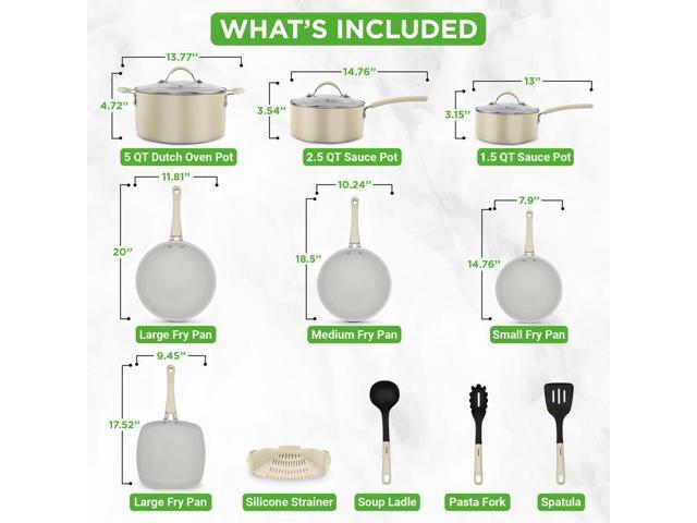 NutriChef 20pc Nonstick Cookware & Bakeware Set - NCCW20SBG - White