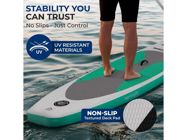 SereneLife Inflatable Stand Up Paddle Board with Premium SUP Accessories, Wide Stable Design, Non-Slip EVA Deck Pad for Youth and Adults