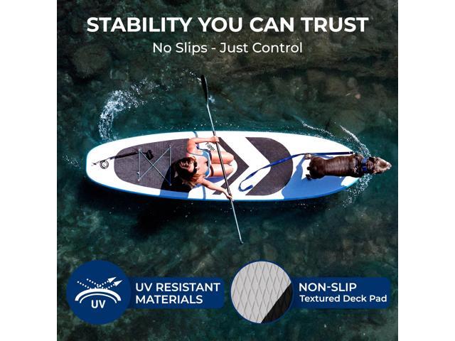 SereneLife 116 Inflatable SUP - Pet-Friendly Stand-Up Paddleboard for Adults and Pet Ride Alongs - 35 Wide Stable Design with Non-Slip EVA Deck...