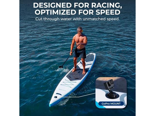 SereneLife 14 Inflatable Stand Up Paddle Board for Racing - 28 Narrow Design for Expert Paddlers with Non-Slip EVA Deck Pad, Includes Premium SUP...