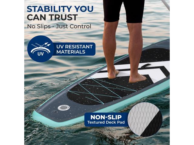 SereneLife 106 Inflatable Stand Up Paddle Board with Premium SUP Accessories - 33 Wide Stable Design with Non-Slip EVA Deck Pad for Youth and...