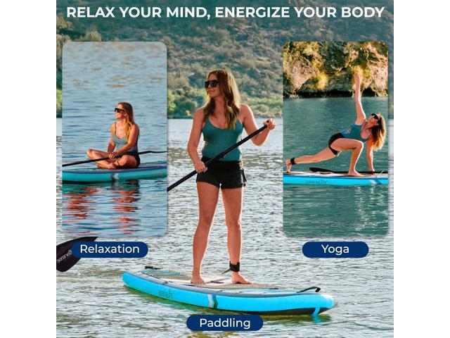 SereneLife 10 Inflatable Stand Up Paddle Board with Premium SUP Accessories - 33 Wide Stable Design with Non-Slip EVA Deck Pad for Youth and...