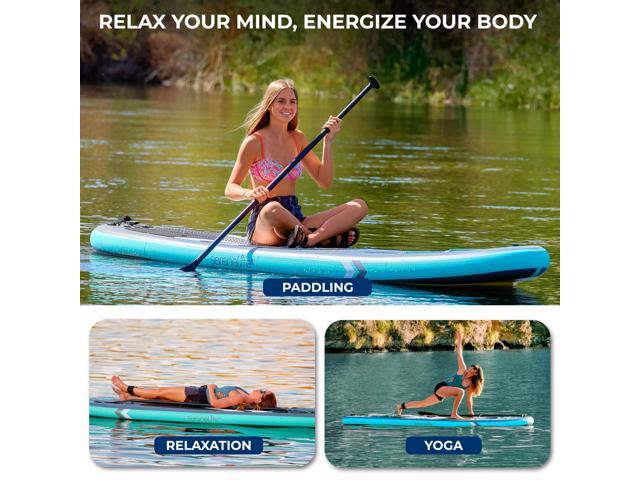 SereneLife 106 Inflatable Stand-Up Paddle Board with Window - 32 Wide Stable Design with Non-Slip EVA Deck Pad, Premium SUP Accessories and GoPro...