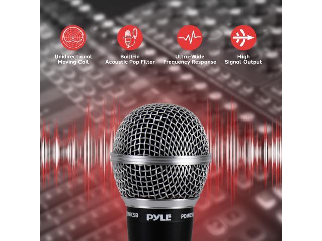 Pyle Professional Dynamic Microphone - 8-Pack Unidirectional Handheld Mic with Built-in Pop Filter, High Signal Output, 15 ft. XLR Audio Cable,...