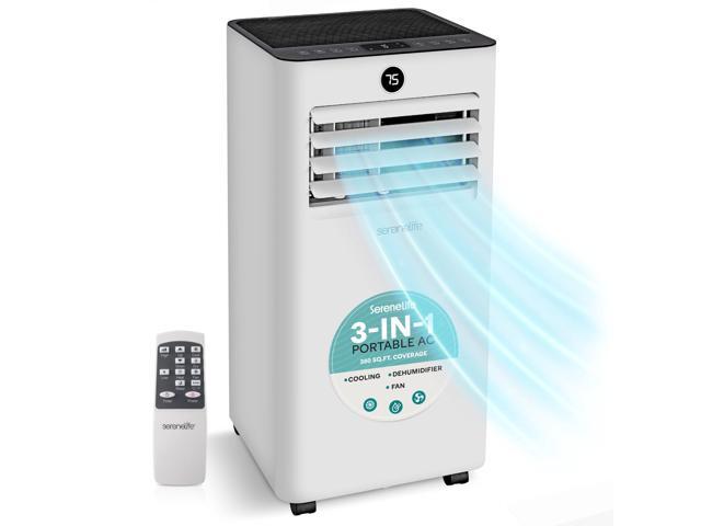 SereneLife SLPAC81 Portable Air Conditioner-8000 BTU (Ashrae) Compact Cooling Unit with Window Mount Kit for Home Use (White)