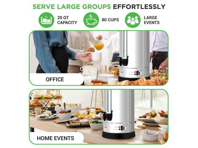 NutriChef Water Boiler and Hot Water Dispenser, 19L Electric Beverage Dispenser with Safety Lock Lid, Non-Drip Tap, Warm Function, Food Grade...