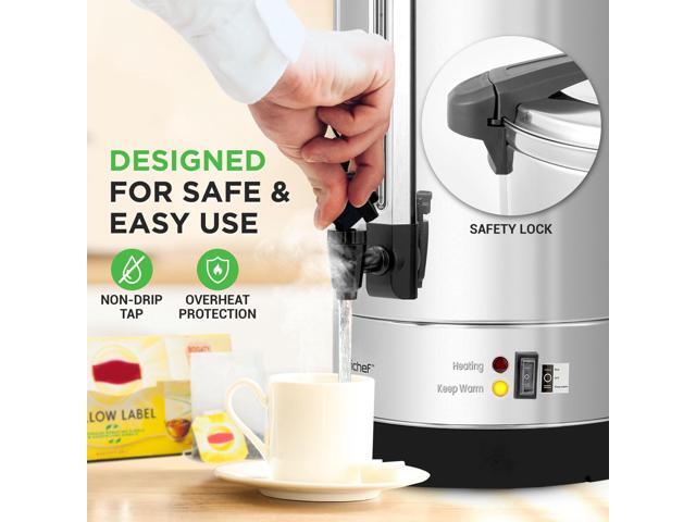 NutriChef Water Boiler and Hot Water Dispenser, 19L Electric Beverage Dispenser with Safety Lock Lid, Non-Drip Tap, Warm Function, Food Grade...