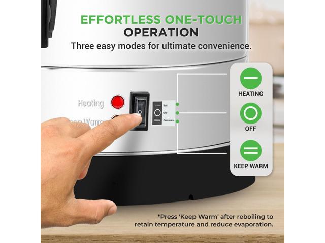 NutriChef Water Boiler and Hot Water Dispenser, 19L Electric Beverage Dispenser with Safety Lock Lid, Non-Drip Tap, Warm Function, Food Grade...